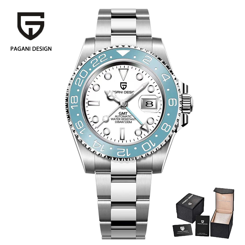 PAGANI DESIGN Men Automatic Watches Sapphire Glass 40mm Ceramic GMT Mechanical Wristwatch Top Brand Sports Waterproof Men Watch