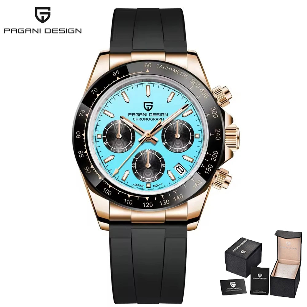 40mm New V2 PAGANI DESIGN Men's Quartz Watches Sapphire Retro Chronograph Stainless Steel Waterproof Watch Men Relogio Masculino